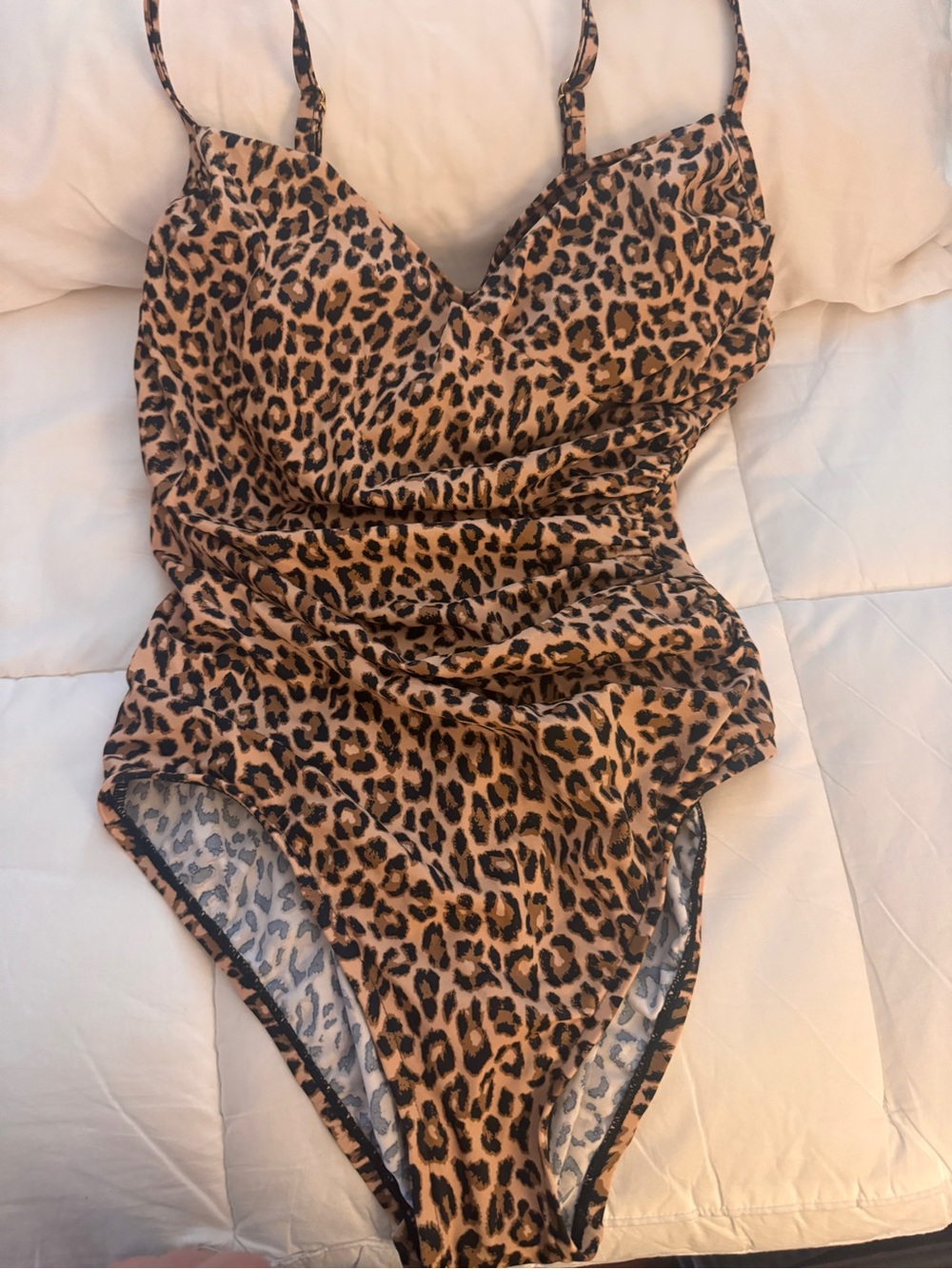 Zara Leopard Print One-Piece Swimsuit - Tan and Black